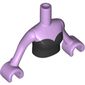 Minidoll Torso Woman with Black Strapless Top, Tied in Back Print, Lavender Arms with Hands