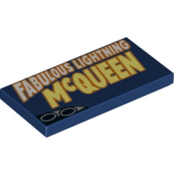 Tile 2 x 4 with 'Fabulous Lightning McQueen' and Exhaust Pipes in Lower Left print