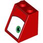Slope 65° 2 x 2 x 2 with Bottom Tube and Eye, Green, Right Print