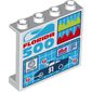 Panel 1 x 4 x 3 [Side Supports / Hollow Studs] with Florida 500, Graphs and Car Technic Schematics print