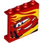 Panel 1 x 4 x 3 [Side Supports / Hollow Studs] with Lightning McQueen Print