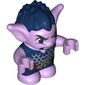 Goblin - Dark Blue Hair and Tunic - Brown Belt with Knife and Pouch (Tufflin with Open Mouth and Teeth) Print