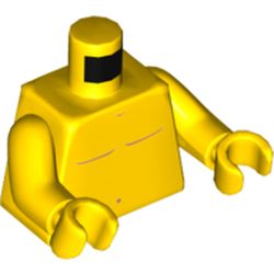 Torso Bare Chest with Dark Orange Body Lines Print, Yellow Arms and Hands