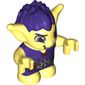 Goblin - Dark Purple Hair and Tunic - Brown Belt with Slingshot and Flask (Rimlin with Tilted Open Mouth) Print