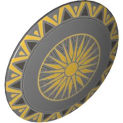 Shield Round Bowed with Sunburst and Gold Trim Print