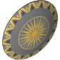 Shield Round Bowed with Sunburst and Gold Trim Print