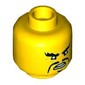 Minifig Head Shark Army / Crusty / Mike, Angry Eyebrows, Long mustache Fu Manchu Print