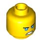 Minifig Head Zane, Straight Eyebrows, Medium Blue Eyes, Smile / Scowl Print
