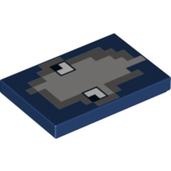 Tile 2 x 3 with Pixelated Squid Face print