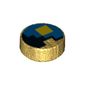 Tile Round 1 x 1 with Blue, Yellow and Black Minecraft Print