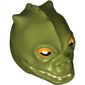 Minifig Head Special, Trandoshan, White Pupils Print (Bossk)