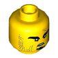 Minifig Head Shark Army, Eyebrows, Goatee, Light Beard, Scar Print