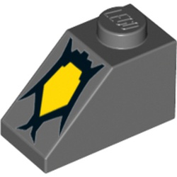 Slope 45° 2 x 1 with Bottom Pin with Yellow Monster Eye Print
