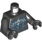 Torso Armor with Rock Plates, Blue and White Lightning Effect and Arcane Symbols Print, Black Arms and Hands