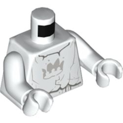 Torso Stone Statue with Gray Crown on Chest Print, White Arms and Hands