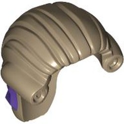 Hair Long Tied Back with Dark Purple Ribbon Print