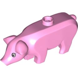 Animal, Pig, Large with Black Eyes and White Pupils and Eyelashes Print