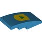 Slope Curved 4 x 2 No Studs with Yellow Boost Start Button Print