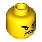 Minifig Head Shark Army / Officer Toque, Thick Eyebrows and Moustache, Angry Expression Print [Hollow Stud]