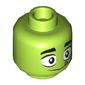 Minifig Head Beast Boy, Wide Eyes and Single Tooth, Happy / Grumpy Print