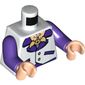 Torso Vest with Open Shirt, Bat Medallion and Hairy Chest Print (Batman), Dark Purple Arms, Light Nougat Hands