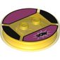 Function Brick Round 4 x 4 x 2/3 with 2 Studs and "POW" on Bright Light Pink Background Print