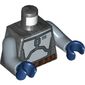 Torso Armor Plates Metallic Silver Elaborate Print (Jango Fett), Sand Blue Arms, Dark Blue Hands