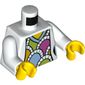 Torso V-Neck with Dark Pink, Bright Light Orange, Bright Light Blue, and Lime Scallops Print, White Arms, Yellow Hands