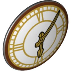 Shield Round Bowed with Clock Print