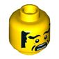 Minifig Head Ray / Takuma, Eyebrows, Sideburns and Cheek Lines, Open Mouth Scared Print [Hollow Stud]