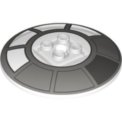Dish 6 x 6 Inverted (Radar) with Solid Studs and Radial Millennium Falcon Cockpit Print
