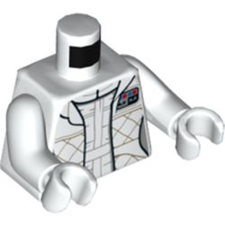 Torso Checkered Jacket with White Undershirt and Belt Print (Leia), White Arms and Hands