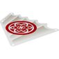 Sail, Triangular, 16 x 18 Tapered Top and Wavy Edge with Red Circle with Petals and Inner Circle Print