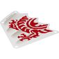 Sail, Triangular, 13 x 15 Tapered Top and Wavy Edge with Red Dragon Hind Legs and Torso Print
