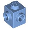Medium Blue Brick Special 1 x 1 with Studs on 2 Adjacent Sides