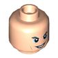Minifig Head Grandmaster, Dark Orange Brow and Cheek Lines, Light Blue Eye Shadow and Line on Chin, Smug / Smile Print