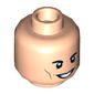 Minifig Head Loki, Dual Sided, Eyebrows, Dark Orange Cheek Lines, Smiling / Worried with Sweat Drops Print [Hollow Stud]