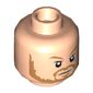 Minifig Head Thor, Dual Sided, Dark Orange Eyebrows and Beard, Neutral / Angry with Lighting Eyes Print [Hollow Stud]