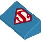 Slope 30° 1 x 2 x 2/3 with Stylized Red 'S' on White Background (Superman Logo) print