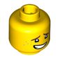 Minifig Head Jay Walker, Dark Brown Eyebrows, Dark Orange Freckles, Open Mouth Crooked Smile Print [Hollow Stud]