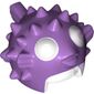 Helmet Puffer Fish with Spikes and Fins, Trans Clear Visor, White Eyes pattern