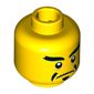 Minifig Head Musician, Thick Eyebrows, Moustache, Pointed Goatee, Stern / Angry Print