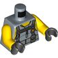 Torso Vest with Utility Belt with 2 Pouches, Yellow Neck and Shoulders Print, Yellow Arms, Black Hands