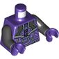 Torso Armor, Black and Silver Plates Print, Black Arms, Dark Purple Hands