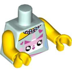 Torso Dress with Hearts and Stars, Beaded Necklace, Pink Unikitty Print, Yellow Arms and Hands