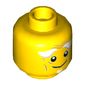 Minifig Head Ed Walker, White Bushy Eyebrows, Goatee, Wrinkles, Smile / Open Mouth Scared Print