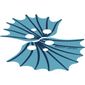 Neckwear Cape and Collar, Fins with Dark Blue Lines on Trans-Light Blue Background Print [Complete Sheet]