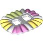 Minifig Hipwear Ruffled Ballerina Tutu with Bright Pink, Bright Light Yellow and Yellowish Green Panels Print