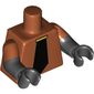 Torso, Dual Molded Arms, Wide Black Tie and Gold Tie Bar Print, Dark Orange Sleeves Pattern, Black Arms and Hands