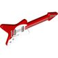 Musical Instrument Guitar Electric 'ML' Type with Curved White Pick Guard and Silver Strings and Knobst